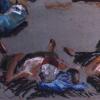 Transients resting on the beach